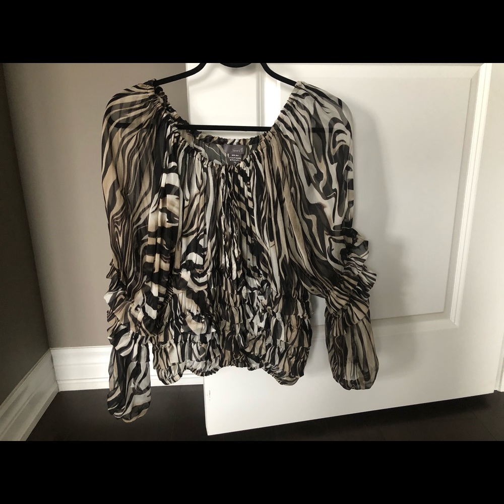 Silk leopard top